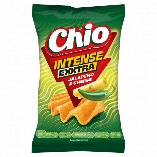 Chio Exxtra Intense jalapeño chili és sajt ízű burgonyachips 55 g