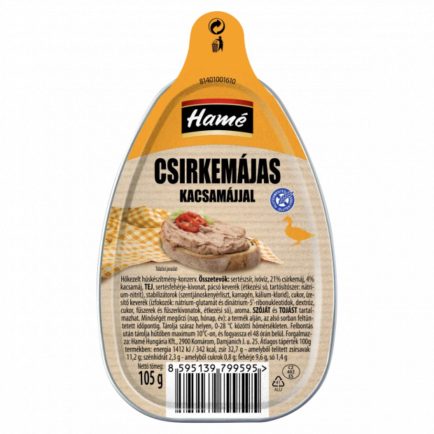 Hamé csirkemájas kacsamájjal 105 g