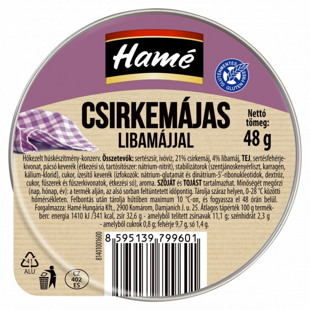Hamé csirkemájas libamájjal 48 g