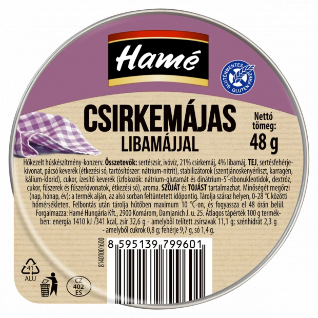 Hamé csirkemájas libamájjal 48 g