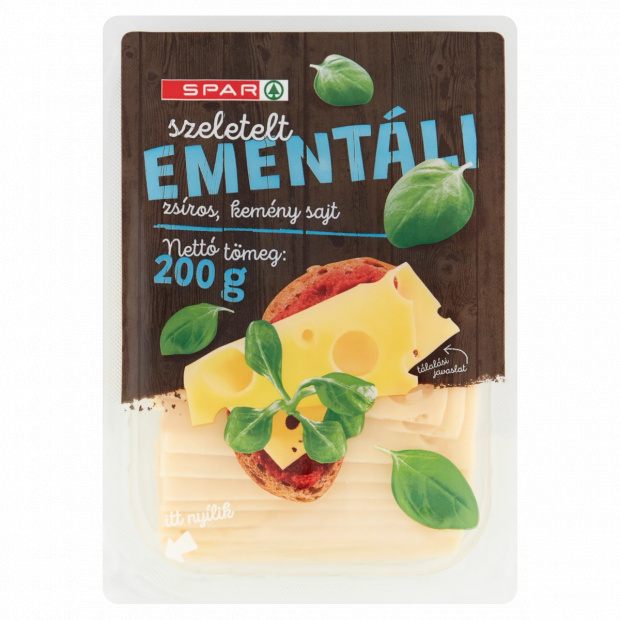 SPAR zsíros, kemény, szeletelt ementáli sajt 200 g