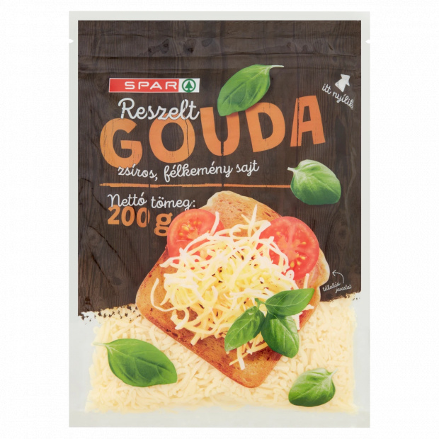 SPAR Gouda reszelt zsíros félkemény sajt 200 g