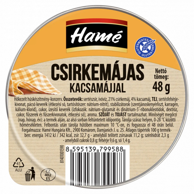 Hamé csirkemájas kacsamájjal 48 g