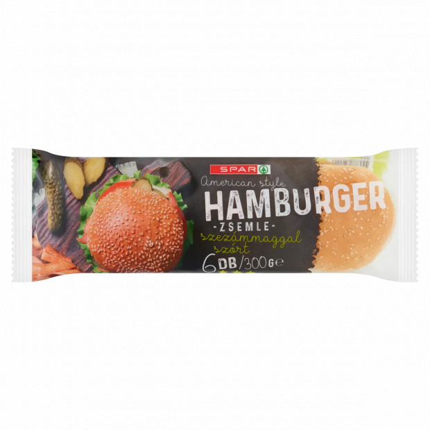SPAR American Style szezámmaggal szórt hamburger zsemle 6 db 300 g