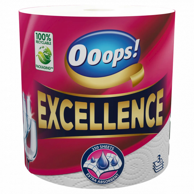 Ooops! Excellence háztartási papírtörlő 3 rétegű 1 tekercs