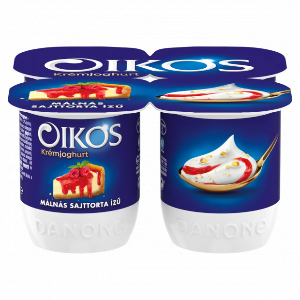 Danone Oikos málnás sajttorta ízű élőflórás krémjoghurt 4 x 125 g