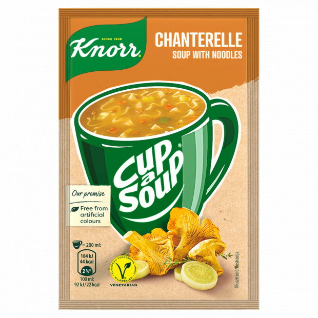 Knorr Cup a Soup instant rókagombakrémleves tésztával 13 g Knorr Cup a Soup instant rókagombakrémleves tésztával 13 g