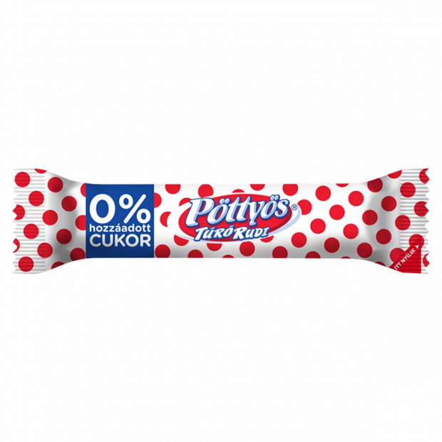 Pöttyös Túró Rudi desszertkészítmény kakaós étbevonattal, édesítőszerekkel 35 g