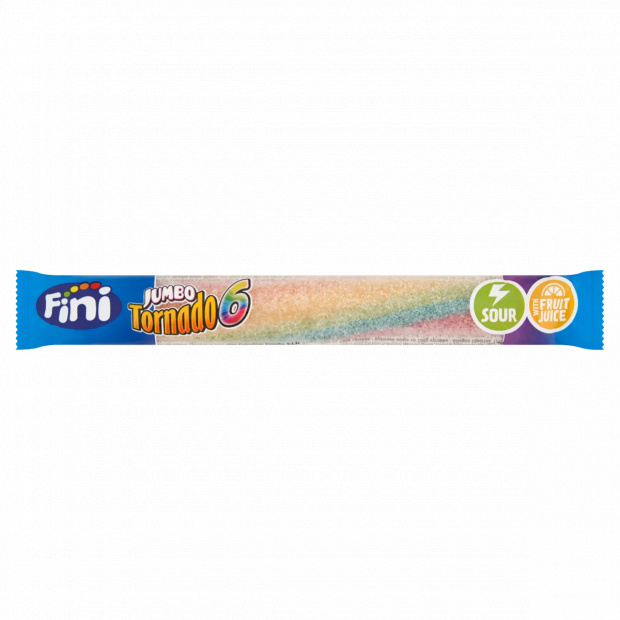 Fini Jumbo Tornado 6 gyümölcs ízű gumicukor savanyú cukorporral 50 g