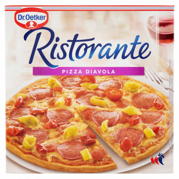 Dr. Oetker Ristorante Pizza Diavola gyorsfagyasztott pizza csípős szalámival, chili paprikával 350 g