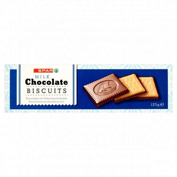 SPAR tejcsokoládéba mártott vajas keksz 125 g