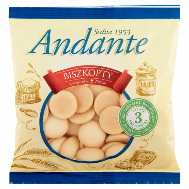 Andante kerek piskóta 130 g