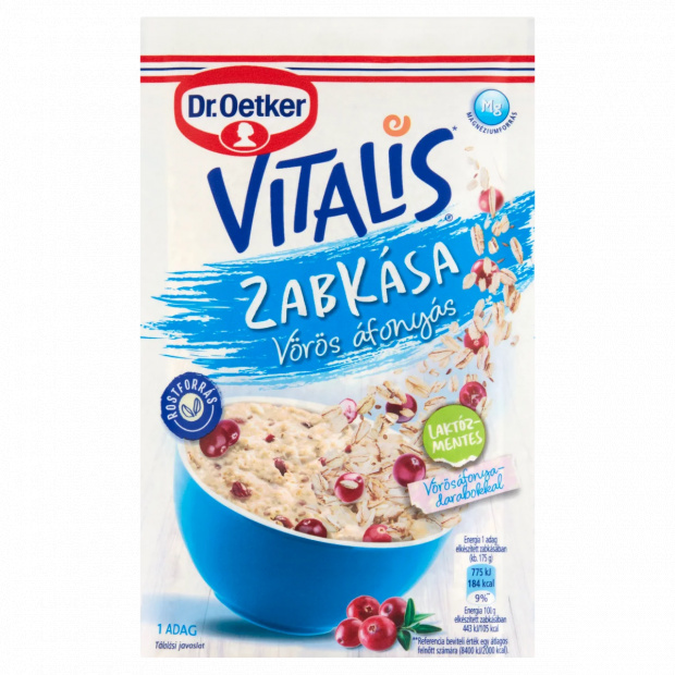  Dr. Oetker Vitalis laktózmentes vörös áfonyás zabkása alappor 50 g