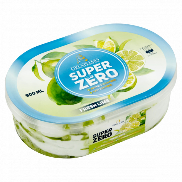 Gelatiamo Super Zero laktózmentes lime jégkrém lime öntettel, édesítőszerekkel 900 ml