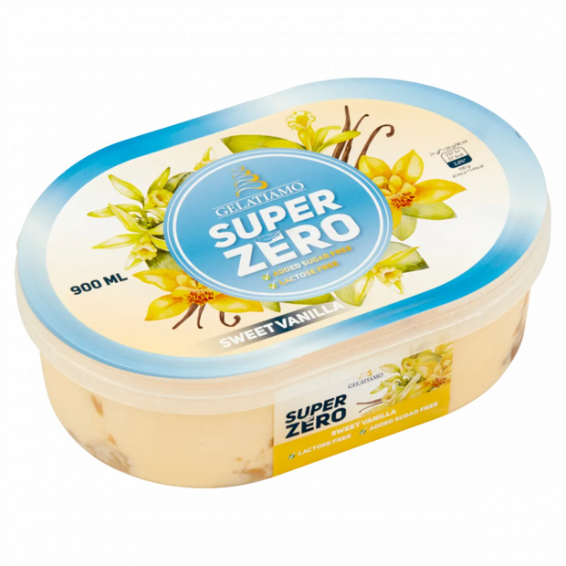 Gelatiamo Super Zero laktózmentes vanília jégkrém karamellás-kávés ízű öntettel 900 ml