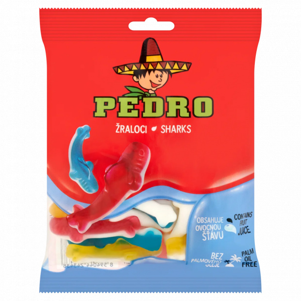 Pedro Gumicápák gyümölcsös ízű gumicukor 80 g