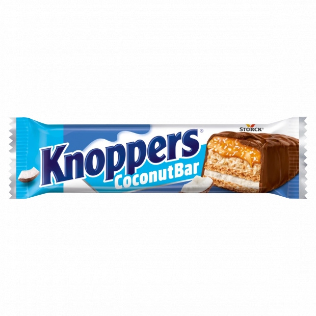 Knoppers CoconutBar tejes-kókuszos-mogyorós krémmel töltött tejcsokoládéval bevont ostyaszelet 40 g