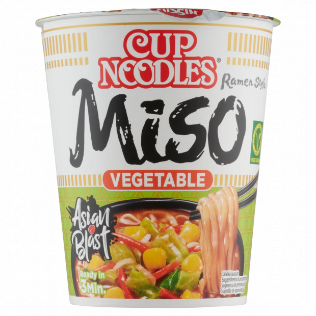 Cup Noodles Miso instant tésztaleves miso ízesítéssel és szárított zöldségekkel japán módra 67 g