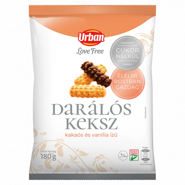 Urban LoveFree Hozzáadott cukor nélküli darálós keksz 180 g