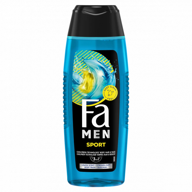 Fa Men Sport 3 az 1-ben tusfürdő testre, hajra és arcra citrus illattal 250 ml Fa Men Sport 3 az 1-ben tusfürdő testre, hajra és arcra citrus illattal 250 ml