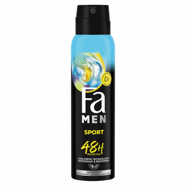 Fa Men Sport 2 az 1-ben deospray és testpermet citrom illattal 150 ml
