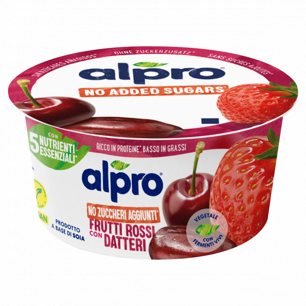 Alpro zsírszegény fermentált szójakészítmény datolyával, cseresznyével, eperrel 135 g