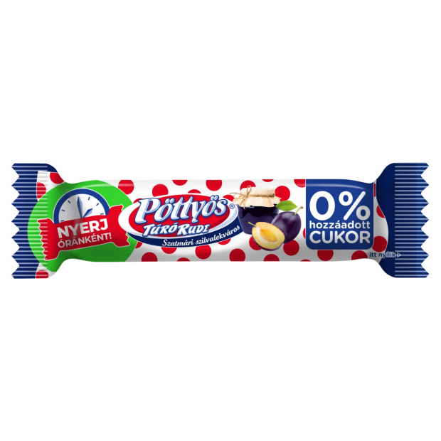 Pöttyös Túró Rudi desszertkészítmény kakaós étbevonattal, szilvalekvárral 35 g