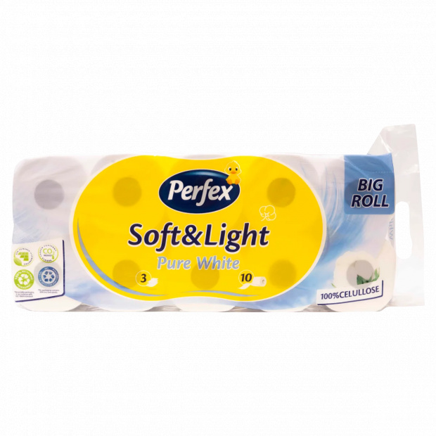 Perfex Soft & Light Pure White toalett papír 3 rétegű 10 tekercs