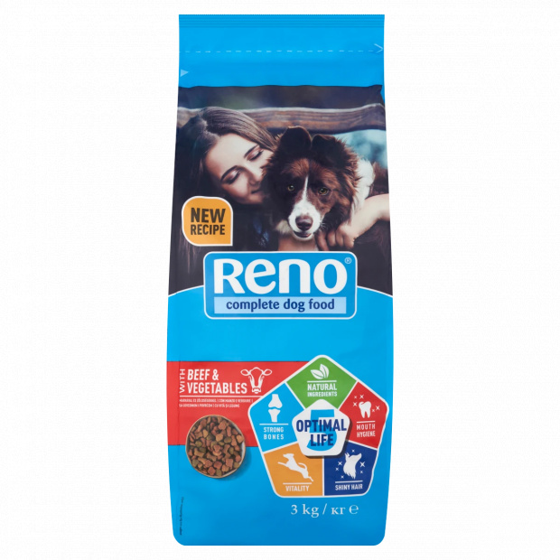 Reno teljes értékű állateledel felnőtt kutyák számára marhával és zöldségekkel 3 kg