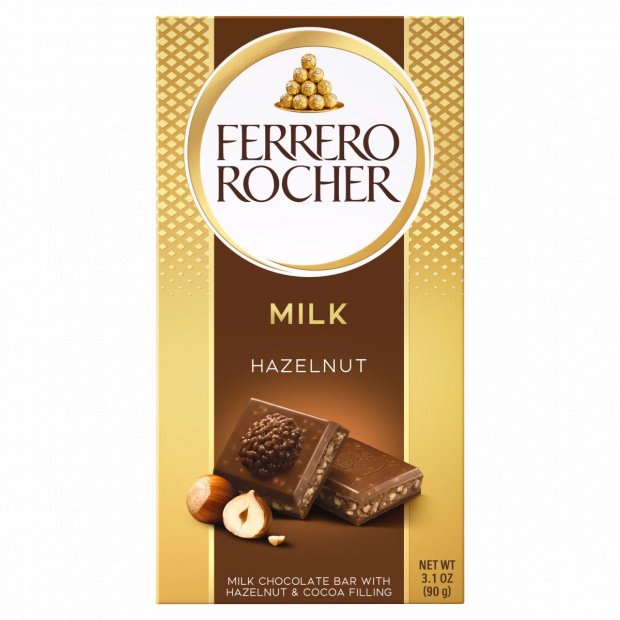 Ferrero Rocher Milk Prémium táblás tejcsokoládé mogyorós töltelékkel és mogyoródarabkákkal 90 g