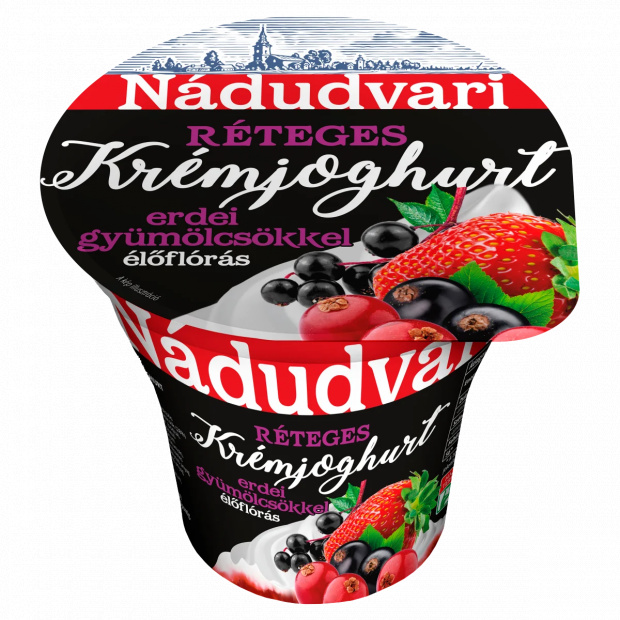 Nádudvari réteges élőflórás krémjoghurt erdei gyümölcsökkel 180 g