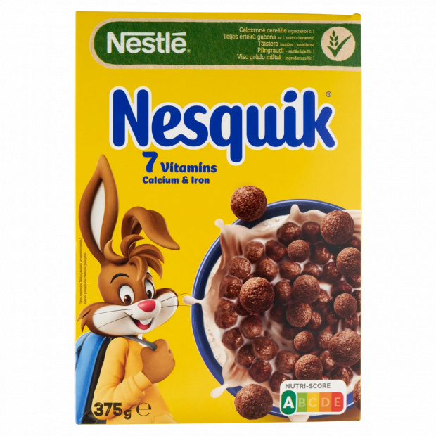 Nestlé Nesquik kakaós ízű, ropogós gabonapehely vitaminokkal és ásványi anyagokkal 375 g 