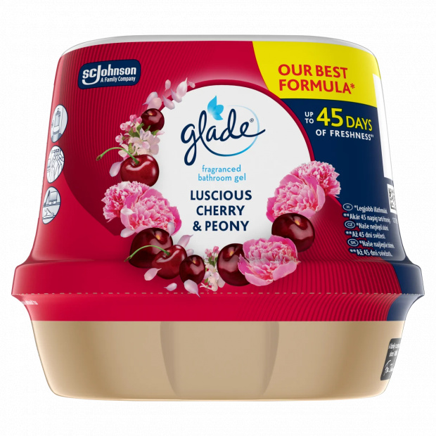 Glade Luscious Cherry & Peony fürdőszobai légfrissítő zselé 180 g