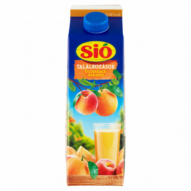 Sió Találkozások rostos őszibarack-narancs gyümölcsital 1 l