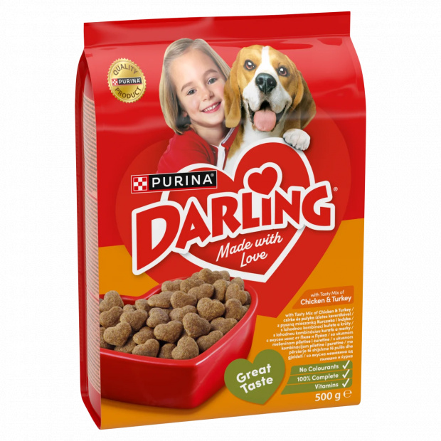 Purina Darling teljes értékű állateledel felnőtt kutyák számára szárnyassal 500 g