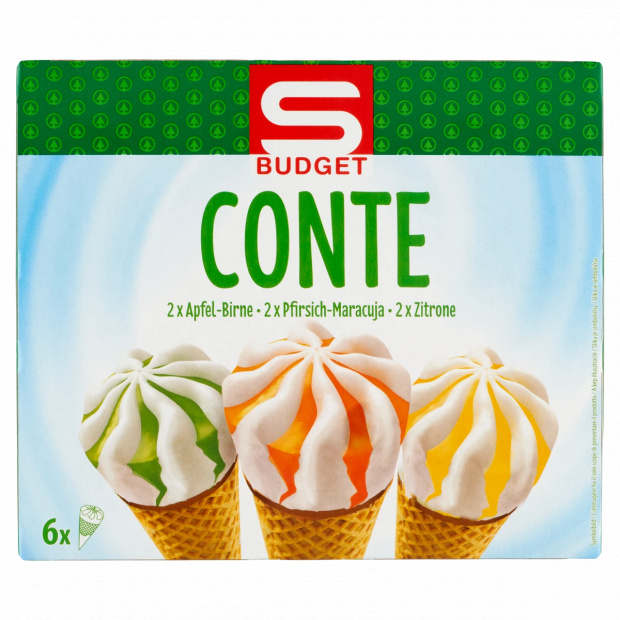 S-Budget alma- és körte ízű, őszibarack- és maracuja ízű, citrom ízű jégkrém 6 db 720 ml