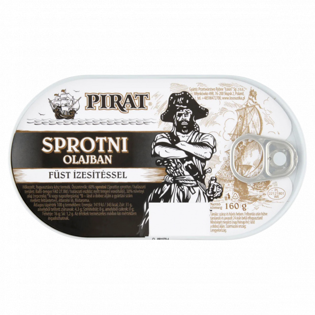 Pirat sprotni olajban füst ízesítéssel 160 g