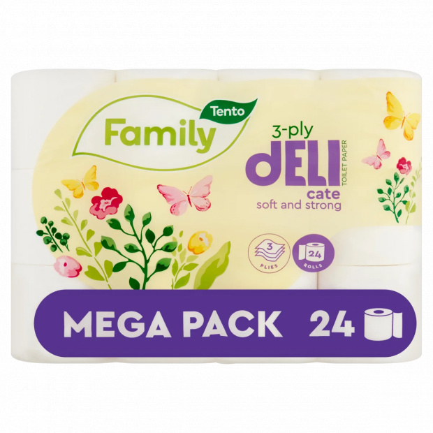 Tento Family Delicate illatmentes toalettpapír 3 rétegű 24 tekercs