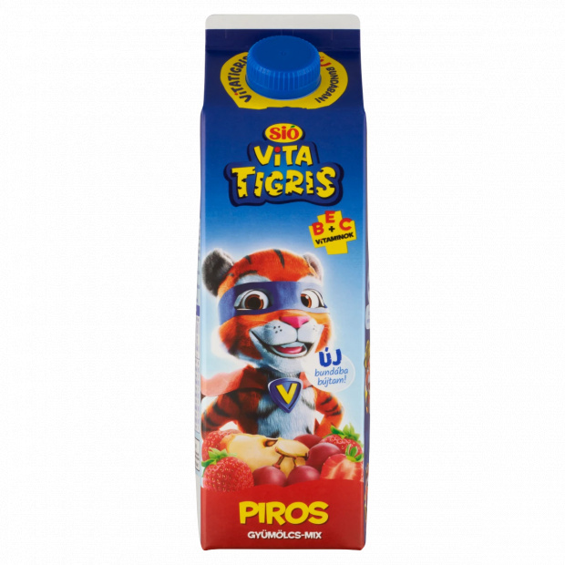 Sió Vitatigris piros gyümölcs-mix vegyes gyümölcsital 1 l