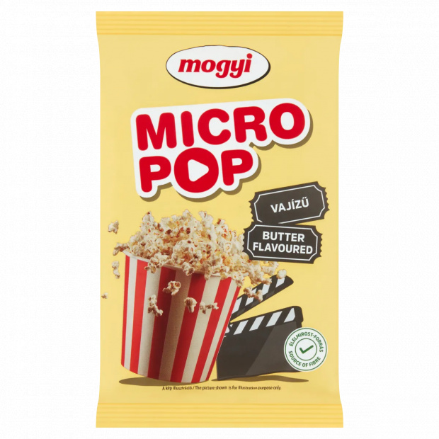 Mogyi Micro Pop mikrohullámú sütőben elkészíthető vajízű pattogatni való kukorica 100 g Mogyi Micro Pop mikrohullámú sütőben elkészíthető vajízű pattogatni való kukorica 100 g