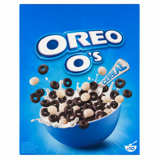 Oreo O\'s ropogós, kakaó ízű búzakarikák és vanília ízű rizskorongok, vitaminokkal 320 g