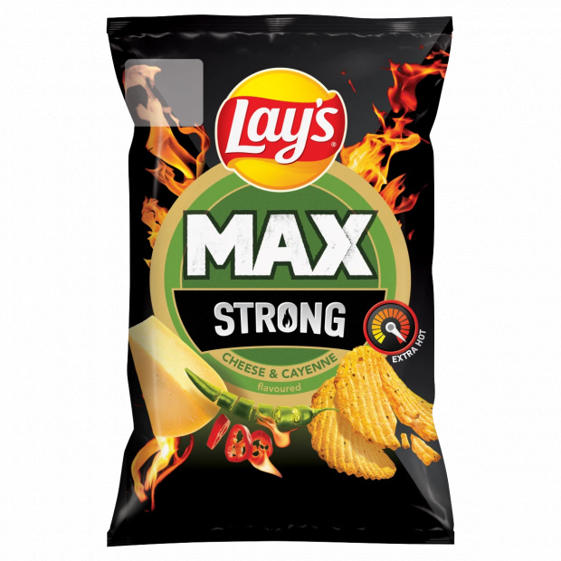 Lay\'s Max Strong sajt és csípőspaprika ízű burgonyachips 55 g