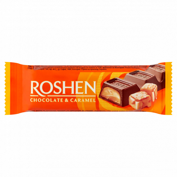 Roshen tejcsokoládé szelet karamell töltelékkel 30 g