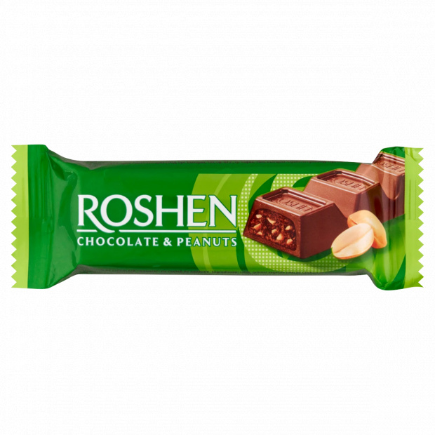 Roshen tejcsokoládé szelet földimogyorós töltelékkel 29 g Roshen tejcsokoládé szelet földimogyorós töltelékkel 29 g