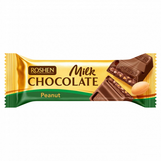 Roshen tejcsokoládé szelet földimogyorós töltelékkel 29 g