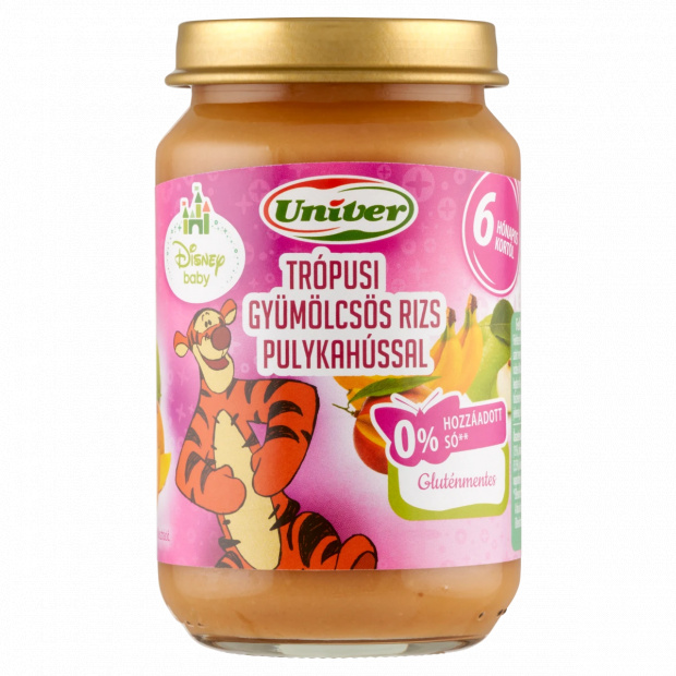 Univer trópusi gyümölcsös rizs pulykahússal bébiétel, 6 hónapos kortól 163 g