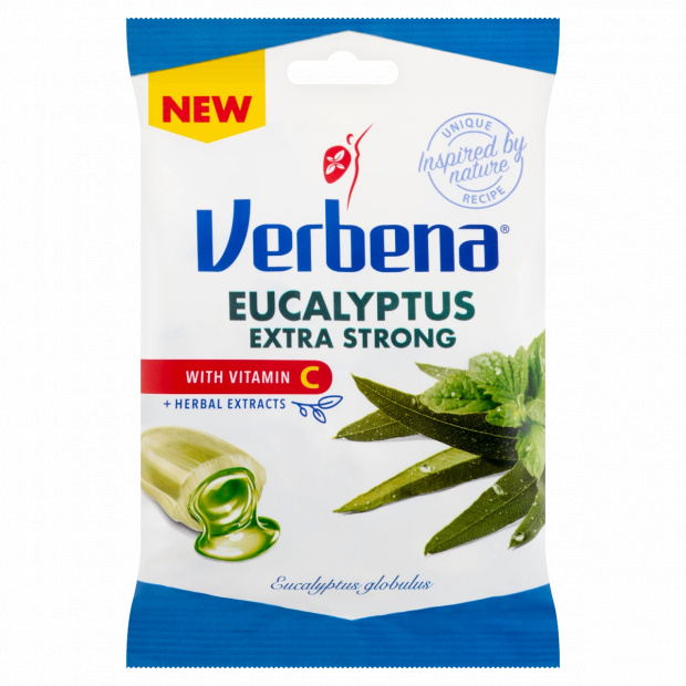 Verbena töltött keménycukorka eukaliptusz-mentol kivonattal és C-vitaminnal 60 g