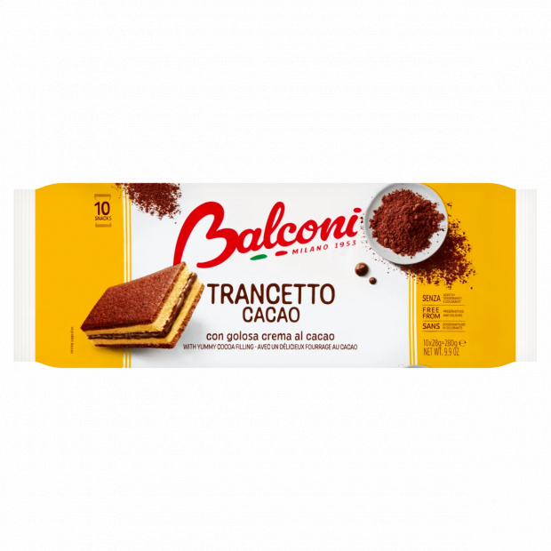 Balconi Trancetto Al Cacao Magro édes sütőipari termék zsírszegény kakaós töltelékkel 10 x 28 g 