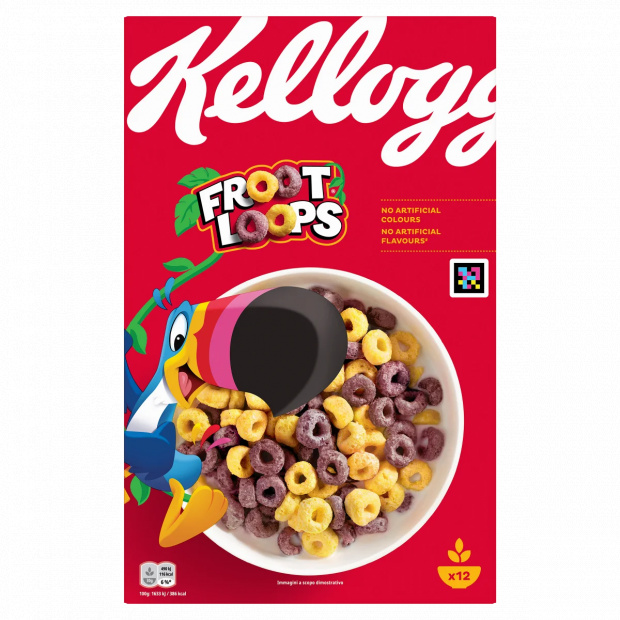 Kellogg\'s Unicorn Froot Loops gyümölcs ízesítésű gabonakarikák 375 g