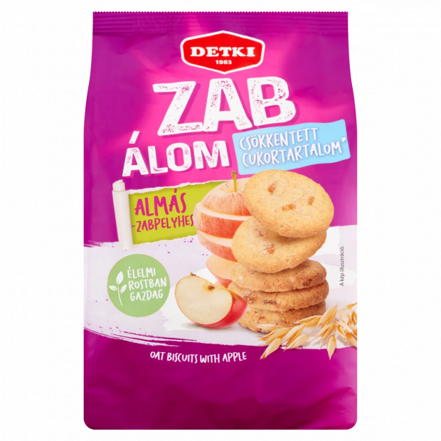 Detki Zab Álom csökkentett cukortartalmú almás-zabpelyhes omlós keksz 150 g
